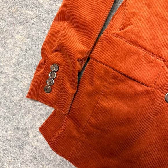 GAP Burnt Orange Corduroy Double Breasted Blazer Women’s Size 6 Jacket - Picture 9 of 16